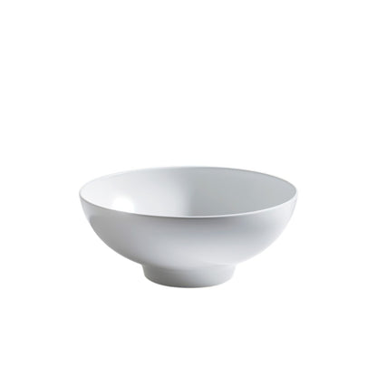 Purn Japanese Style Ceramic Fruit Bowl - Matte White Decorative Pedestal Bowl